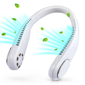 Neck Fan Portable Bladeless neck fans rechargeable USB Cooling Fan Super Strong hanging neck fan Portable Personal Fan Super Quiet Fan Dual Cooling Fan Summer Fan for Outdoor Sports Home Office Travel