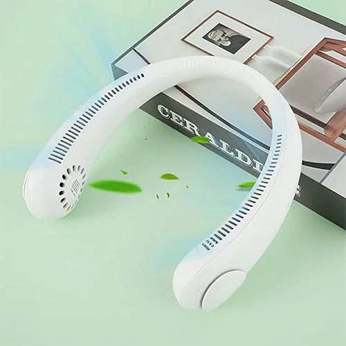 Neck Fan Portable Bladeless neck fans rechargeable USB Cooling Fan Super Strong hanging neck fan Portable Personal Fan Super Quiet Fan Dual Cooling Fan Summer Fan for Outdoor Sports Home Office Travel